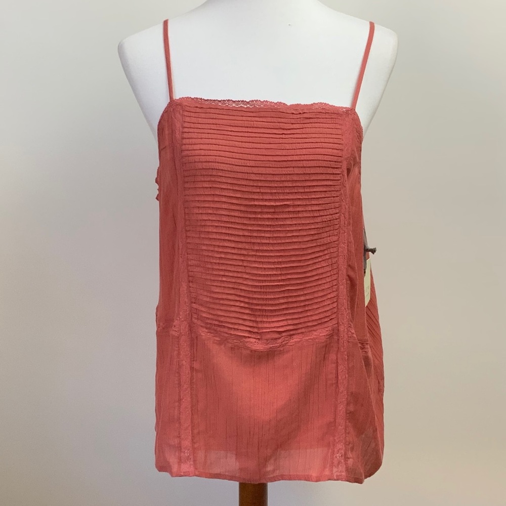 Hinge Rust Marsala Peach Tank Top Large